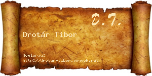 Drotár Tibor névjegykártya
